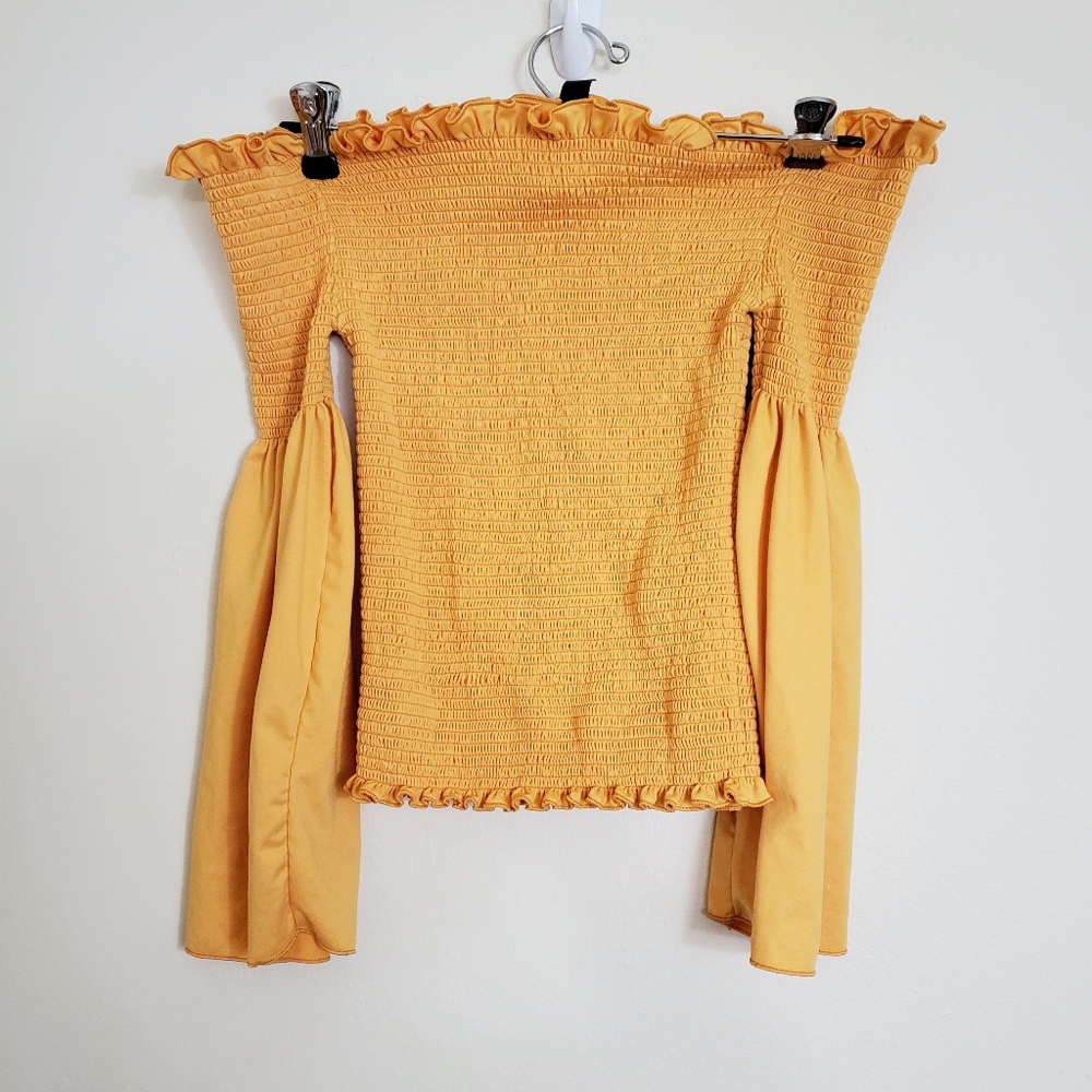 Ruched Off the Shoulder Long Sleeve‎ Top